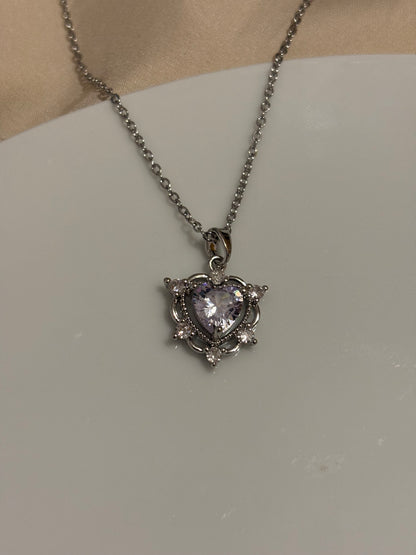 White heart necklace