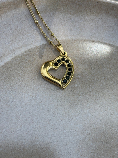 Green heart dots Necklace