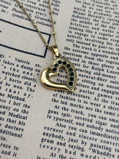 Green heart dots Necklace