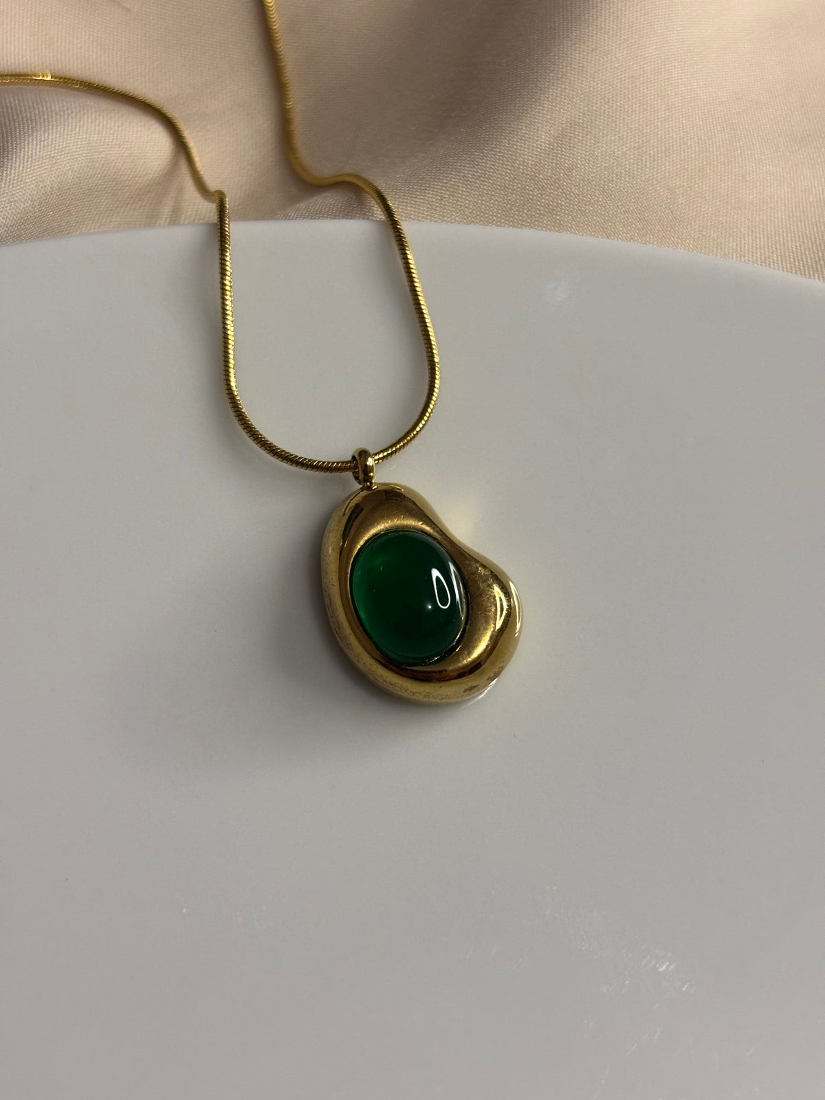 Green stone necklace
