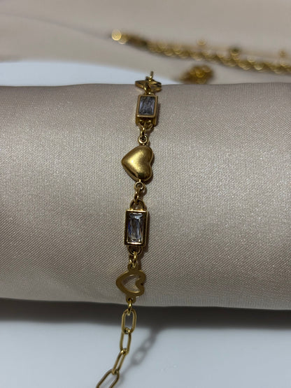 Hearts with diamonds bracelet