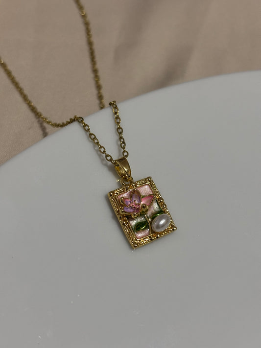 Pink Flower Necklace