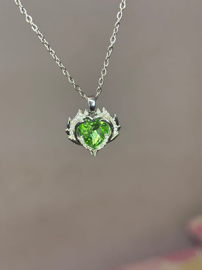Green heart necklace