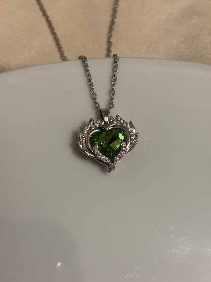 Green heart necklace