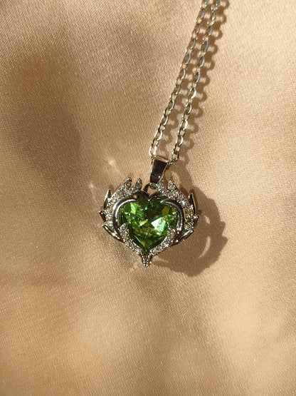 Green heart necklace