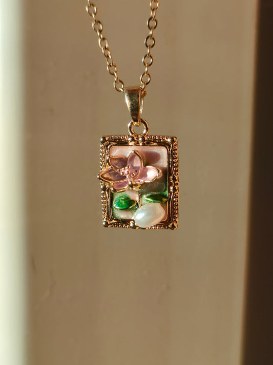 Pink Flower Necklace